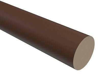 Interdeco Holzstange in Nussbaum lackiert 28 mm Ø für Gardinenstangen, 240 cm