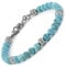 10:10 Edelstahlarmband und 6 mm Türkissteine, Armband für Damen und Herren. Verstellbares Armband Made in Italy…