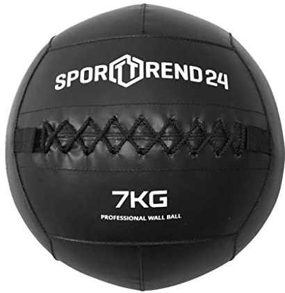 Sporttrend 24® Wall Ball 3kg, 4kg, 5kg, 6kg, 7kg, 8kg, 9kg, 10kg, 12kg in schwarz | Gewichtsball, Trainingsball, Gewicht, Ball, Bälle, Fitness (schwarz, 7kg)