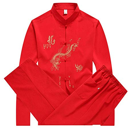 Chinese Clothing Tang Suit - Traditional China Ancient Costume Martial Arts Tangzhuang Kung Fu Long Sleeve/Short Sleeve Jacket Suits Shirt Outfit Uniform for Men