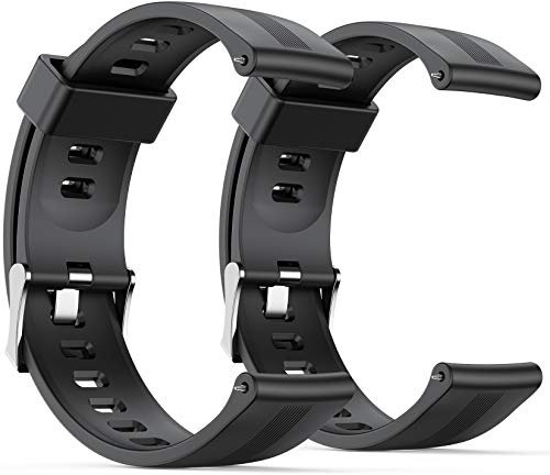 AGPTEK Bracelet de Remplacement en Silicone LW11, Bande pour Montre Connectée 22mm, Noir