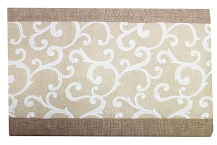 Russo Tessuti Coprifornelli Copri Piano Cottura Maxi 5 Fuochi GHIRIGORI Barocco Arredo Cucina -Beige