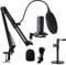 FTF GEAR Studio Condenser USB Microphone Kit with Adjustable Desk Stand Shock Mount and Circular Metal Stand