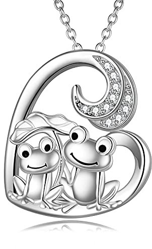 VENACOLY Frosch Geschenke Sterling Silber Frosch Anhänger Halskette Froschschmuck Geschenke für Frauen Mädchen Schwester