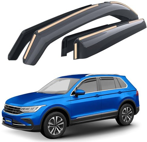 Goodyear Windabweiser für/kompatible mit Volkswagen Tiguan 2016-2023 Nicht für Allspace - Integrierte Regenabweiser - Autofenster Regenschutz - Ermöglichen Frischluft - Einfache Montage 4 Set