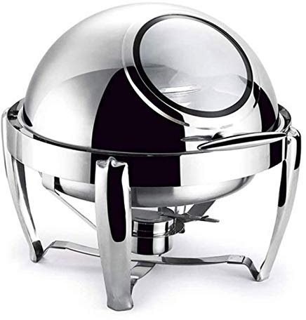 XBSXP Chafing Dish in Acciaio Inossidabile, Chafing Dish Rotondo in Acciaio Inossidabile da 6,8 Litri Chafing Dish, Chafing Dish Set Scaldavivande a Buffet, per la Laurea di Matrimonio