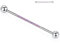hengkaixuan 14G Industrielle Langhantel Chirurgenstahl Industrieller Piercingschmuck Silber Industrielle Langhantel 38mm lange Gerüststange Industriestange mit rosa Opalknorpelohrring Helix Ohrringe