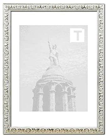 Barock-Bilderrahmen Sheila Silber 7 x 10 cm Museumsglas 2mm Florale Verzierung