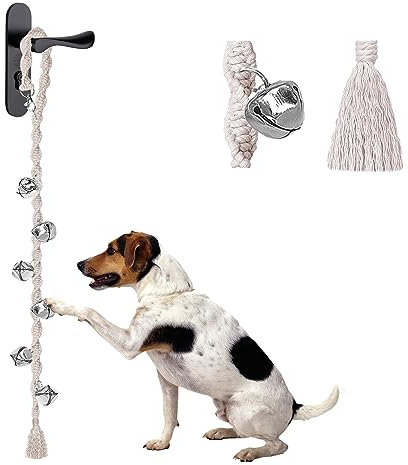 GINIDEAR Dog Bells to Go Outside, Adjustable Dog Door Bell, Door Bells for Dogs, Quality Puppy Training Bell. Twisted Style, Beige