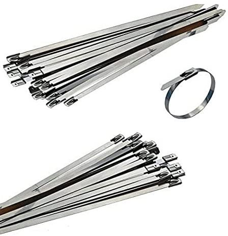 Akyandoo Edelstahl Kabelbinder 150-800 mm bis 500°C 4,6mm 7,9mm 46 bis 114 KG Zugfest 4,6mm x 700mm 100 Stück - 100 Stk.