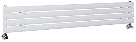 MILANO White Horizontal Single Oval Panel Radiator 236 x 1400mm
