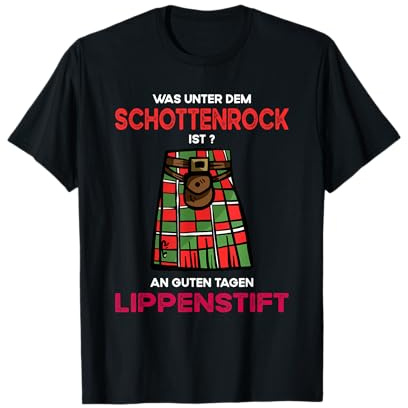 Lustiges Schotten Kostüm Männer Kilt Schottenrock Herren T-Shirt