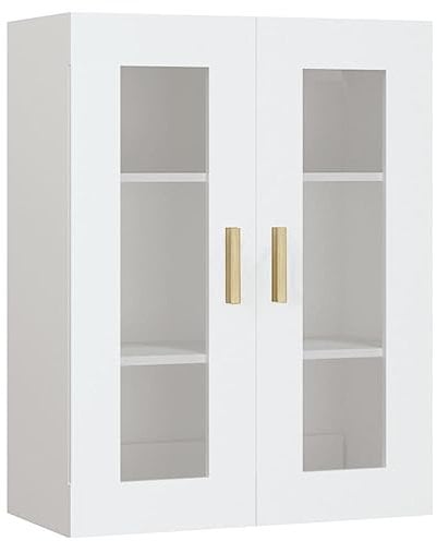 vidaXL Armario de Pared Colgante Aparador Mueble Estantería Almacenamiento Sala Estar Salón Adorno Decoración Habitación Hogar Blanco