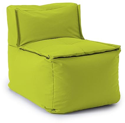 Lumaland Sitzsack-Lounge Modular Mittelteil | Waschbare & Wasserfeste Sitzmöbel für Innenräume & Garten | Indoor & Outdoor Sitz-Garnitur | Einfach erweiterbar | 54x81x70cm [Apfelgrün]