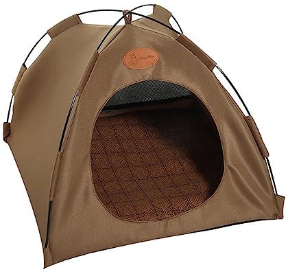 Faltbares Outdoor-Zelt für Haustiere, Tragbare Zelt für Katzen, Katzenzelt für den Außenbereich, Katzenzelt Outdoor, Atmungsaktiv Faltbarer Haustier-Zelt, Geschenk für Katzenliebhaber (Braun)