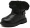 Meik Mangni Stivali da Neve Carino Bambine e Ragazze Stivaletti Invernali Scarpe Comode Morbide Fodera Calda Scarponi da Sci all'aperto,Nero,Taglia 29 EU