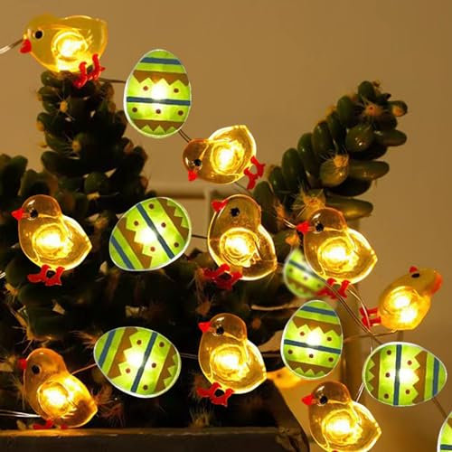 Osterdeko,2m LED Lichterkette,Lichterkette Ostern,Ostern Dekoration String Lights,Warmweiß Osterküken Lichterkette,LED Lichterkette für Frühling Ostern Indoor Outdoor Home Party Tisch Baumdekoration