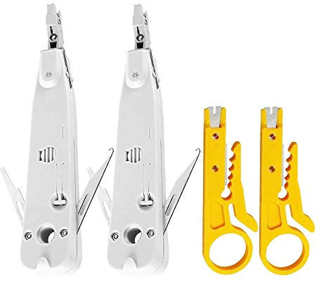 Flpeekash Professionelles Stanz Werkzeug Idc Rj45 Rj11 Cat5E Cat6 Netzwerk Telekommunikations Telefon Kabel Steckdose Einsteck Werkzeuge
