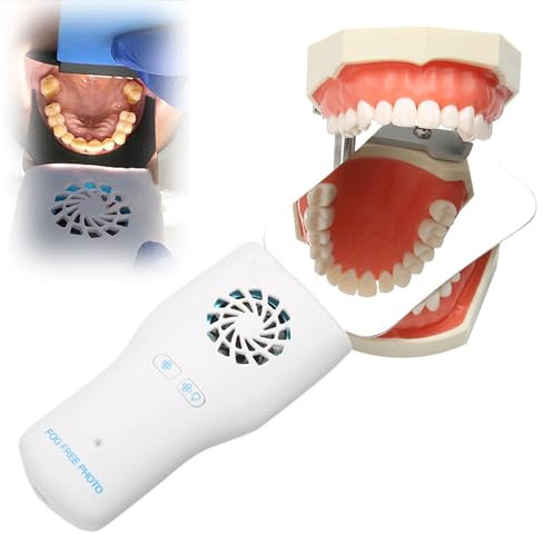 MTTXY Dentalfotografie-Spiegel, Beschlagfrei, Dental-Kieferorthopädie-Spiegelreflektor mit 4 Austauschbaren Spiegeln, Intraorale Zahninspektion, LED-Spiegel, Kabellos