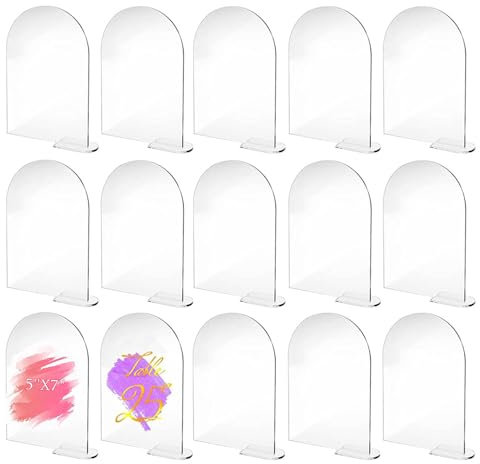 Niaciswe Panneau Acrylique Transparent Mariage 15 Pièces en Forme d'Arche - Plan de Table