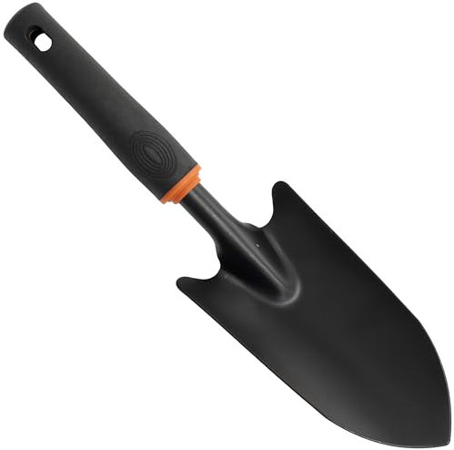 AERZETIX - C73785 - Pala Ancha de jardín portátil 32x8cm - Paleta para Plantar - Herramienta de jardinería para excavar - Herramienta para macetas deshierbe trasplante - en Acero y Caucho