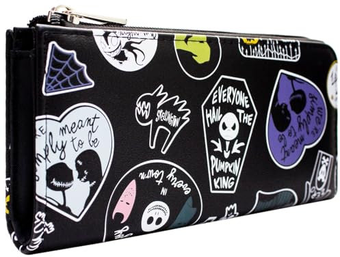 Animation Nightmare Before Christmas Hail The Pumpkin King Portemonnaie Clutch Münzfach & Kartenhalter, Schwarz