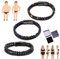 Yacriso Natürliches Achatstein-Lederperlenarmband, natürliches Achatstein-Lederarmband zur Gewichtsreduktion, Lugxb-Armband, Vulkanstein-Perlenarmband, verstellbares Magnetarmband (E)