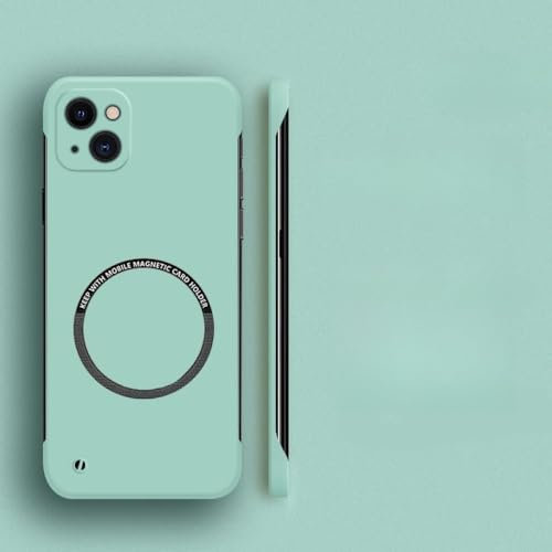 NOBAA Harte PC Rahmenlose magnetische Handyhülle für iPhone 14 Pro Max 13 12 11 Pro Mini 15 14 Plus Matt dünne Abdeckung, Mint, für iPhone 11