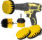 Drill Brush Attachment Set -Drill Brush Cleaning Brushes Set Power Scrubber Brush for Cleaning with Extend Attachment Drilling Brushes for Grout, Floor, Tub, Tile, Shower,Kitchen (4)