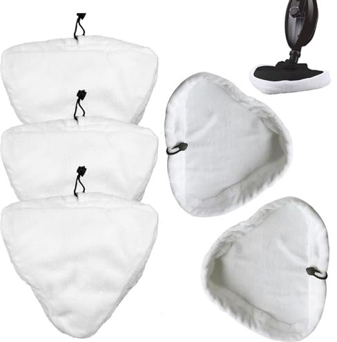 PLATEYTR 5 Pezzi Vapore Panni Lavapavimenti, Panni per Scopa a Vapore, Microfibra Copertura in Panno per la Pulizia, Panni Universali Scopa a Vapore Lavabile Pulizia Pad, Cover per Steam Mop(Bianco)