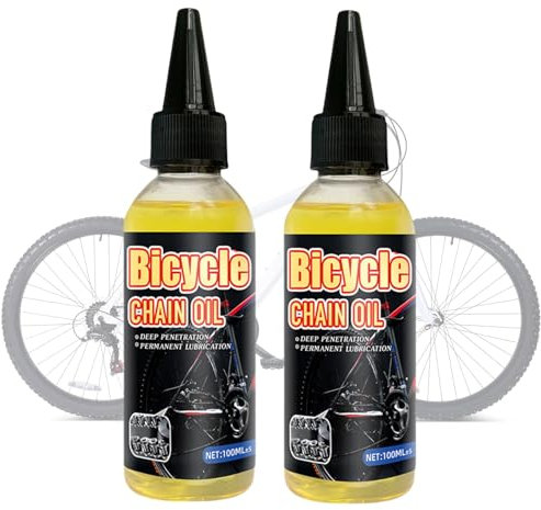 Kettenöl Fahrrad, Fahrradzubehör, Kettenschmiermittel, Kettenreiniger, für Alle Teile am Fahrrad, Wartung und Pflege an MTB, Rennrad, Verringert Reibung, 2pc 100ml