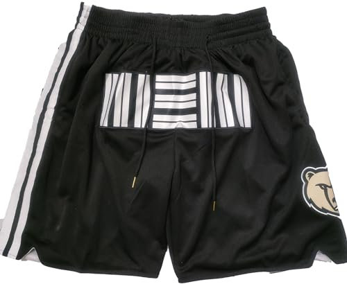 MCQOmcil Herren NBA Grizzlies Basketball Shorts hochelastische atmungsaktive Sporthose(B,M)