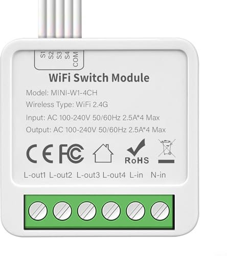 Contrôleur intelligent de volet roulant, module domotique avec télécommande pour application Tuya Interrupteur de commande vocale (disjoncteurs à quatre voies)