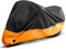 MBBROS Motorrad Abdeckplane für Street Glide Trike 2010, 190T Polyesterfaser Outdoor Wasserdicht Winddicht UV Beständiges Motorrad Schutzhülle Zubehör,B Without-Orange