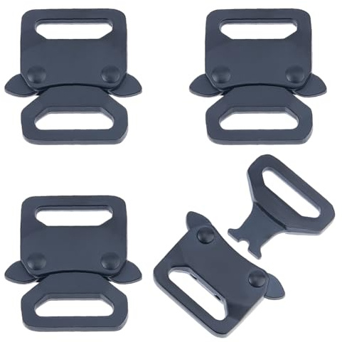 SUPERFINDINGS 4 Pack Schwarze Heavy Duty Schnallen Aus Legierung Für Paracord Armband 3.7x3.6cm Schnellverschluss Klickverschluss Gurtband Hundehalsband Schnalle Metall Schnalle