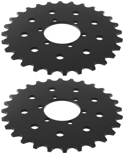 eMagTech 2 Stück 25T 28T Fahrrad Feste Zahnkranz Festes Getriebe Bremsscheibe Feste Ritzel für #410 Fahrradkette Bremsscheibenhalterung Schwarz