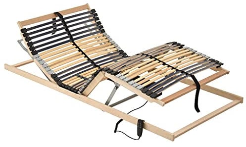 Hommdiy Lattenrost Elektrisch mit 42 Latten 7 Zonen 90x200 cm Verstellbar (elektrisch) Lattenrahmen Bettrost Holzlatten Latten Rost (Nein Matratze)