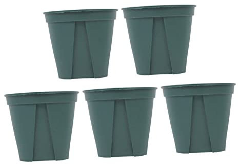 BESPORTBLE 5 Piezas Macetas de Plástico con Control de y Orificios de Ventilación para Jardinería Interior y Exterior Adecuadas para y Rosales Color Verde