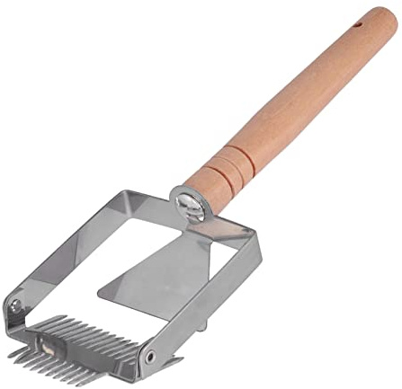 Es ist sehr geeignet für Gebiete mit Bienenstock, die Nicht mit einem Messer entfernt Werden können. Es kann den Imker helfen, die Honigsammlung zu vervollständigen. (Doppelkopf des Holzgriffs)
