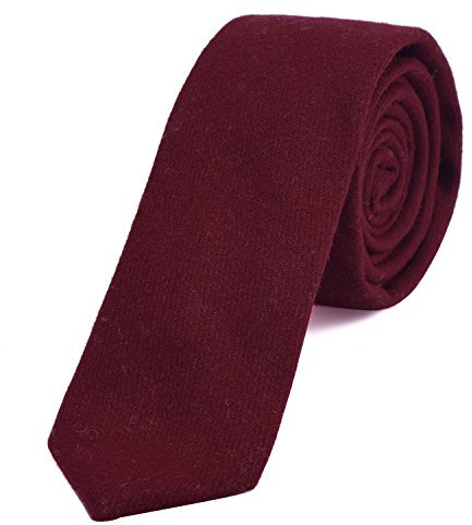 DonDon Herren Krawatte 6 cm Baumwolle bordeauxrot