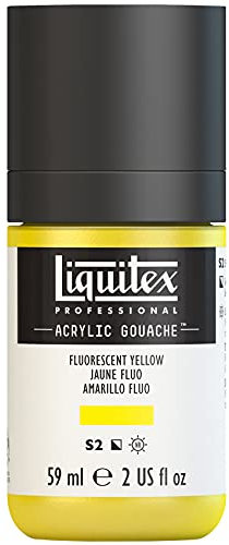 Liquitex 2059981 Professional Acryl Gouache - Gelb Fluo, 59ml Flasche, matt - Acrylfarbe mit Gouache Eigenschaften, Hochdeckend, Wasserfest & Lichtecht