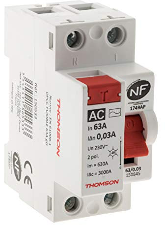 Thomson Interrupteur différentiel à vis 63A type AC NF