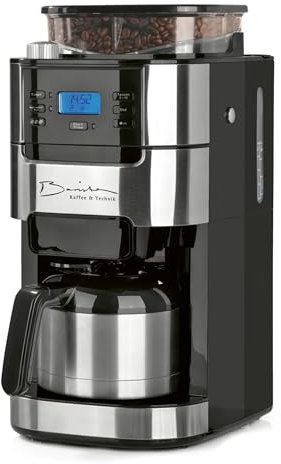 Barista Cafetière Filtre avec verseuse Isotherme 1L pur 12 tasses de café, Machine a cafe grain avec broyeur et écran digital, Fonction de minuterie
