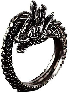PULABO Anello regolabile in stile drago con personalità creativa, da uomo e da donna, anello apribile, Oro