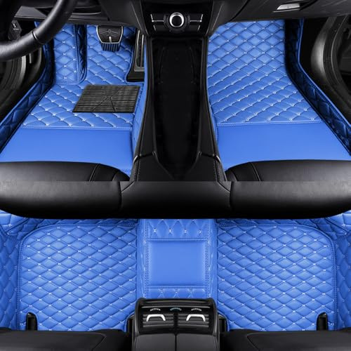 Cobear Tapis Voiture Full Coverage Similicuir pour 98% des Véhicules Bleu | Couverture 3D intégrale imperméable similicuir anti-rayures anti-taches antidérapant toutes saisons résistant personnalisable