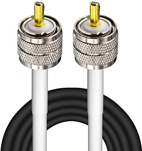 YILIANDUO 5M/16,4ft Câble UHF Câble 50ohms UHF Mâle à UHF Mâle RG8X Faible Perte Câble Coaxial pour Radio HAM, Radio VHF, Compteur SWR, Analyseur Antenne WiFi/GPS Antenne Routeur Scanner