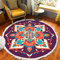 Tomifine Mandala Rund Teppich Quasten, Böhmen Handgewebte Baumwolle Teppiche für Schlafzimmer Wohnzimmer Hausdekor (60 cm,Rosa Blau)