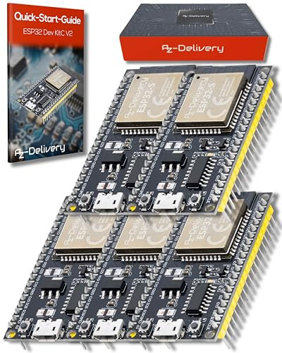 AZDelivery 5 x ESP32S NodeMCU Module WLAN WiFi Dev Kit C Development Board mit CH340 (Nachfolgermodell zum ESP8266) kompatibel mit Arduino und inklusive E-Book!