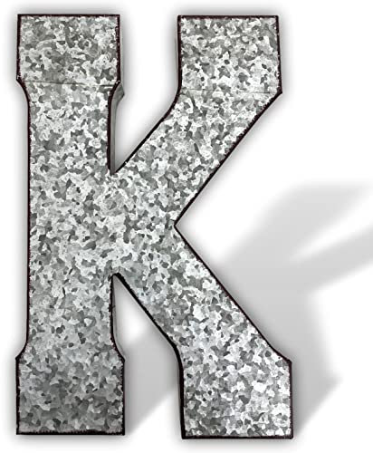 XXL 52cm Buchstabe Ziffer Zahl Zink Metall Dekoration Garten 3D Größe K