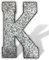 XXL 52cm Buchstabe Ziffer Zahl Zink Metall Dekoration Garten 3D Größe K